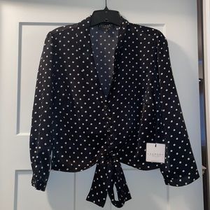 Laundry brand polka dot tie top